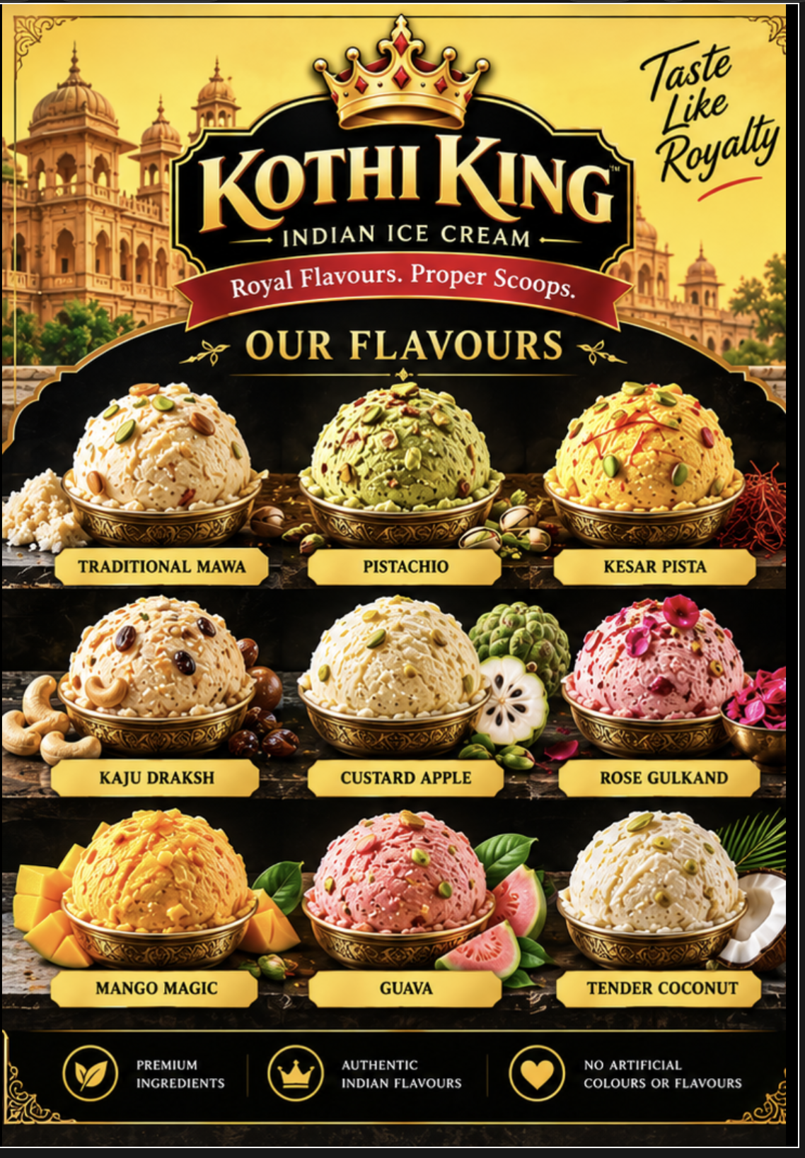 Kothi King nine-flavour menu